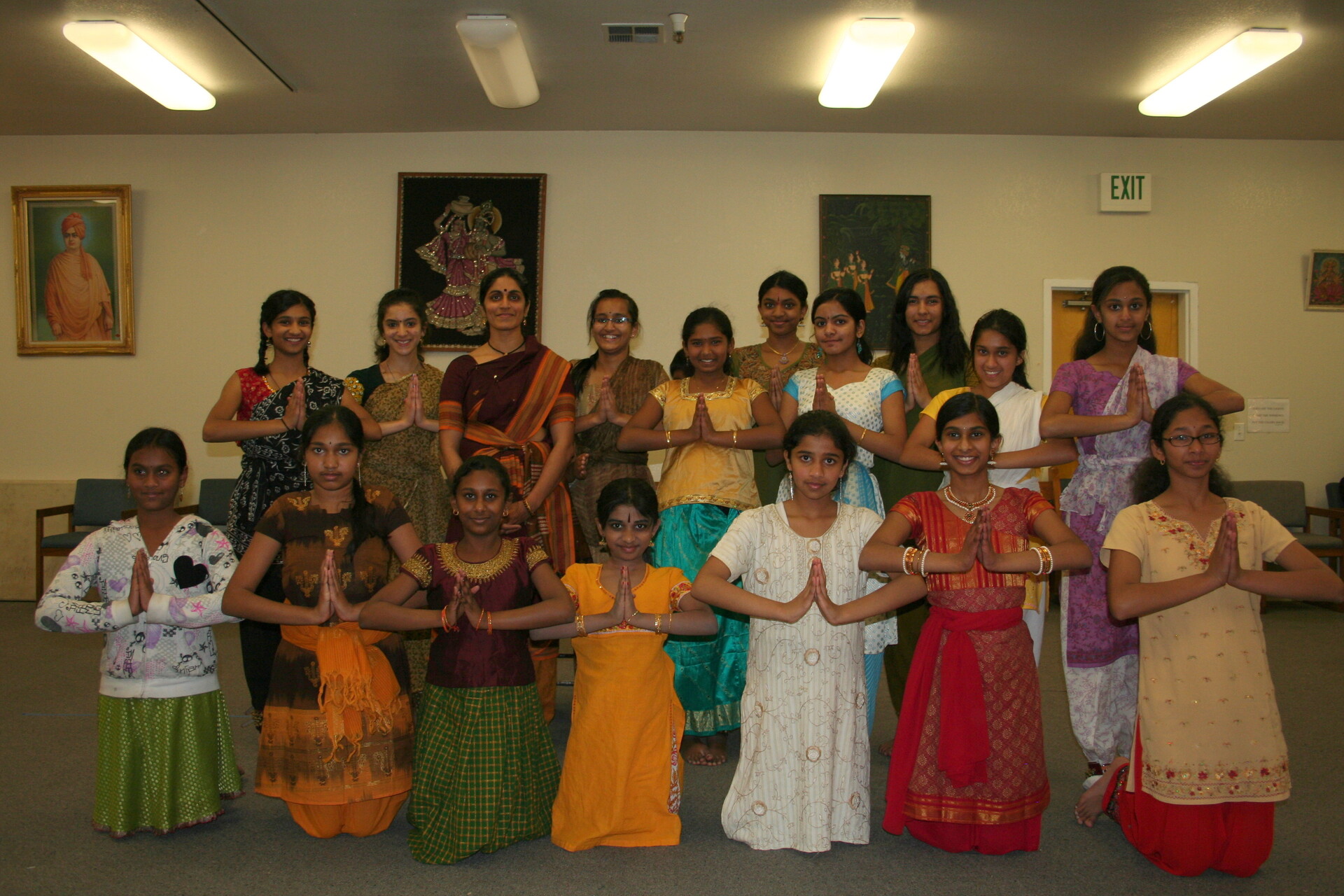 Nrityananda students greeting with namaskaram